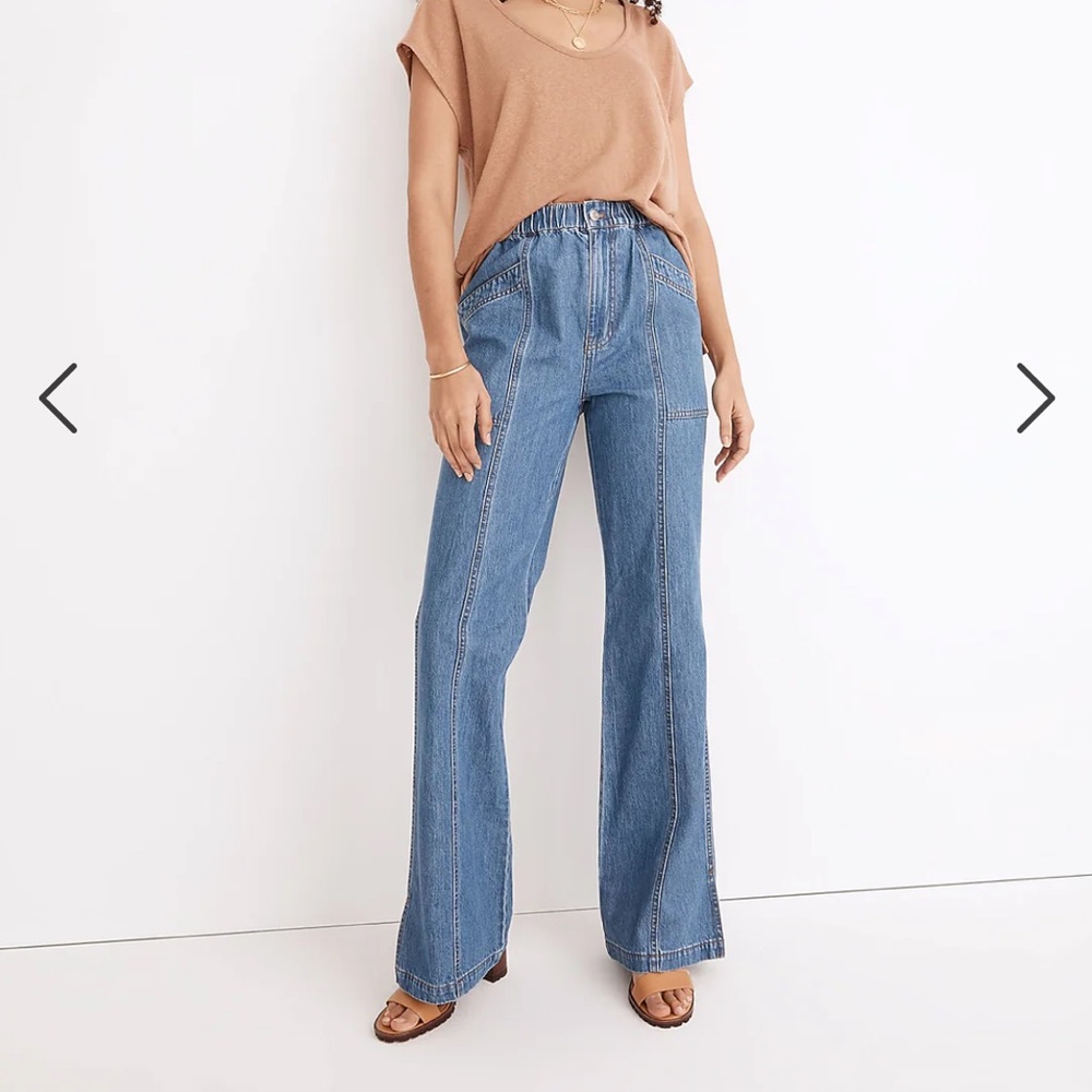Madewell Denim Pull-On Loose Flare Pants medium
